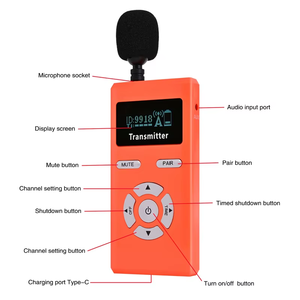 Nuova attrezzatura guida turistica portatile unidirezionale con un clic Mute lungo tipo di lavoro-c porta UHF 2025 del sistema di guida turistica Wireless - Product Image 3