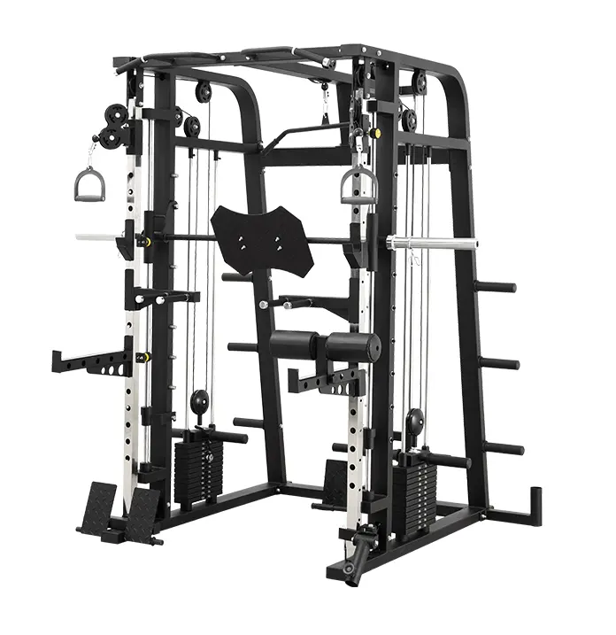 Equipamento de fitness universal para treino, equipamento de venda e exercício fitness multifunção smith máquina de aço unissex