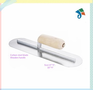 Chất lượng cao màu xanh thép hồ bơi trowel thép không gỉ hồ bơi trowel với một Lạc Đà trở lại gỗ xử lý trên một ngắn Shan - Product Image 2