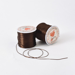 Linha elástica para extensão de cabelo, linha preta lisa, nós brasileiros, cordão elástico de cristal para extensão de cabelo