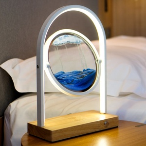 Decoration 3D Quicksand Night Light Smart <strong>Led</strong> Wireless Charging 3 Colors Hourglass Stepless Dimming Table Lamp - Product Image 6