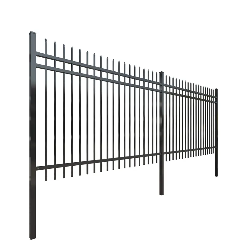 Panneaux de clôture en métal en acier galvanisé noir de 6ft 8ft enduits de poudre clôture ornementale clôture en fer forgé
