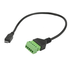 Micro USB Male <strong>Socket</strong> To 5 Pin Screw <strong>Terminal</strong> <strong>Block</strong> Connector Adapter USB Cable <strong>Terminal</strong> <strong>Plug</strong> With Shield Connector - Product Image 2