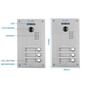 Sistema de intercomunicación de videoportero de 7 pulgadas con cámara a color, 1 unidad exterior y 3 unidades interiores para apartamentos múltiples y villas familiares