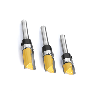 1/4 inç Shank gömme Trim yönlendirici Bit desen Bit üst alt rulman 3/4 "bıçak şablon ahşap freze kesici - Product Image 5