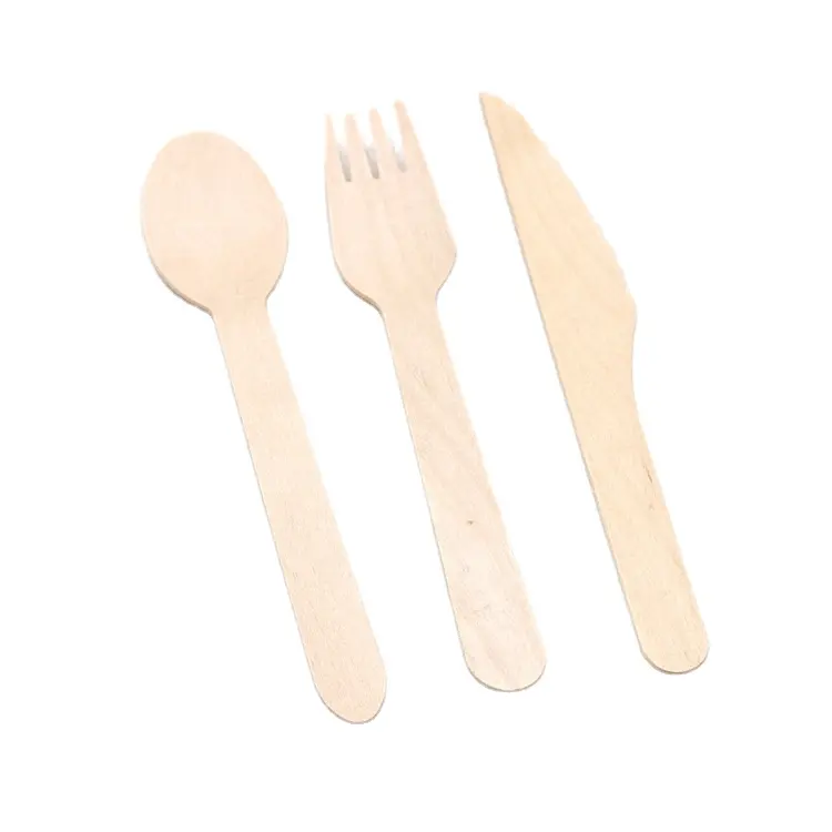 China wood 100% Biodegradable bamboo disposable spoons and forks cutlery travel knife set