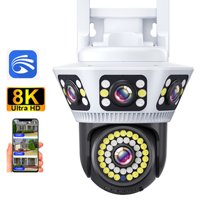 DIFANG 6K üçlü Lens üçlü ekran WiFi güvenlik kamerası açık iki yönlü ses renkli gece görüş CCTV gözetim IP kameralar - Product Image 1