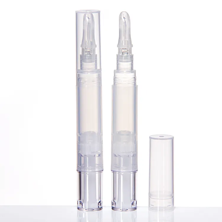 Envase cosmético giratorio de 2ml, aceite para cutículas y uñas, embalaje de pluma blanqueadora de dientes de aluminio vacío