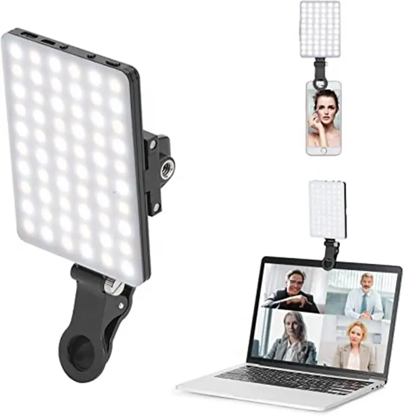 Clip de teléfono inteligente recargable, Clip de luz LED de relleno, portátil, transmisión en vivo, maquillaje, Webcam, iluminación, Zoom, llamada, Clip