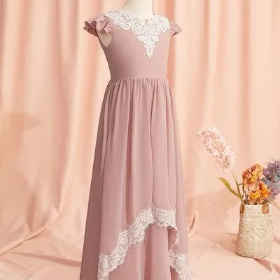 Robe de princesse à bretelles croisées pour fille, tenue de bal d'anniversaire, robes de demoiselle d'honneur, robes formelles à fleurs pour fille