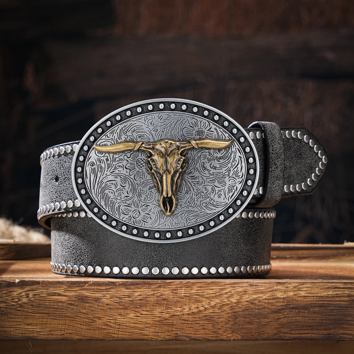 Boucle argentée + Ceinture noire