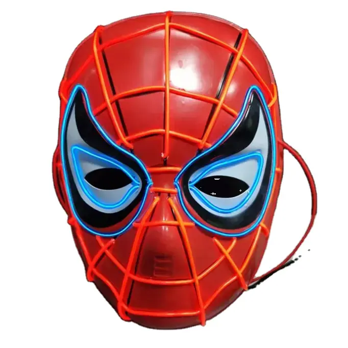 Halloween LED Luminiscente Spider-Man Máscara Máscaras que brillan intensamente Fiesta de disfraces LED Fiesta Máscara facial