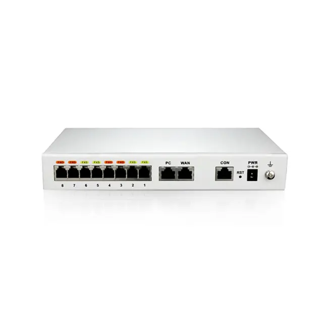 MX8G dengan 8 FXO pbx voip sip gateway bekerja dengan perangkat IP PBX/Asterisk