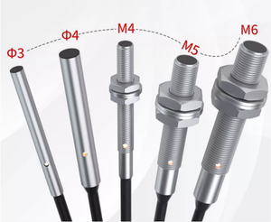 Sensor de proximidad inductivo sin contacto IP66 de forma cilíndrica de metal en miniatura serie FHc M6 con tipo roscado 0,8mm - Product Image 1