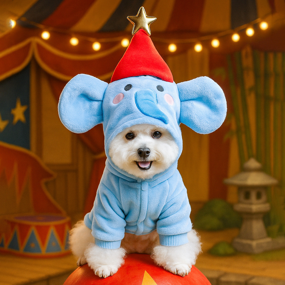 Blu - Costume da Trasformazione Elefantino da Circo per Bambini