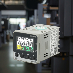 Teshow-Controlador de termostato PID de salida dual, pantalla LCD dual, una alarma K, controlador de temperatura de plástico