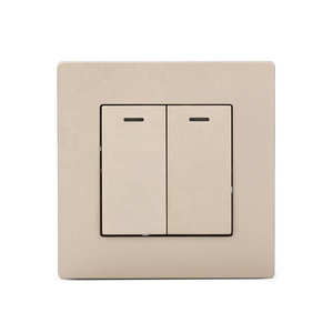 Interruttori a parete e prese interruttori elettrici a pulsante moderni montati a parete 2 Gang 1 Way interruttore della luce a 2 vie con LED - Product Image 6