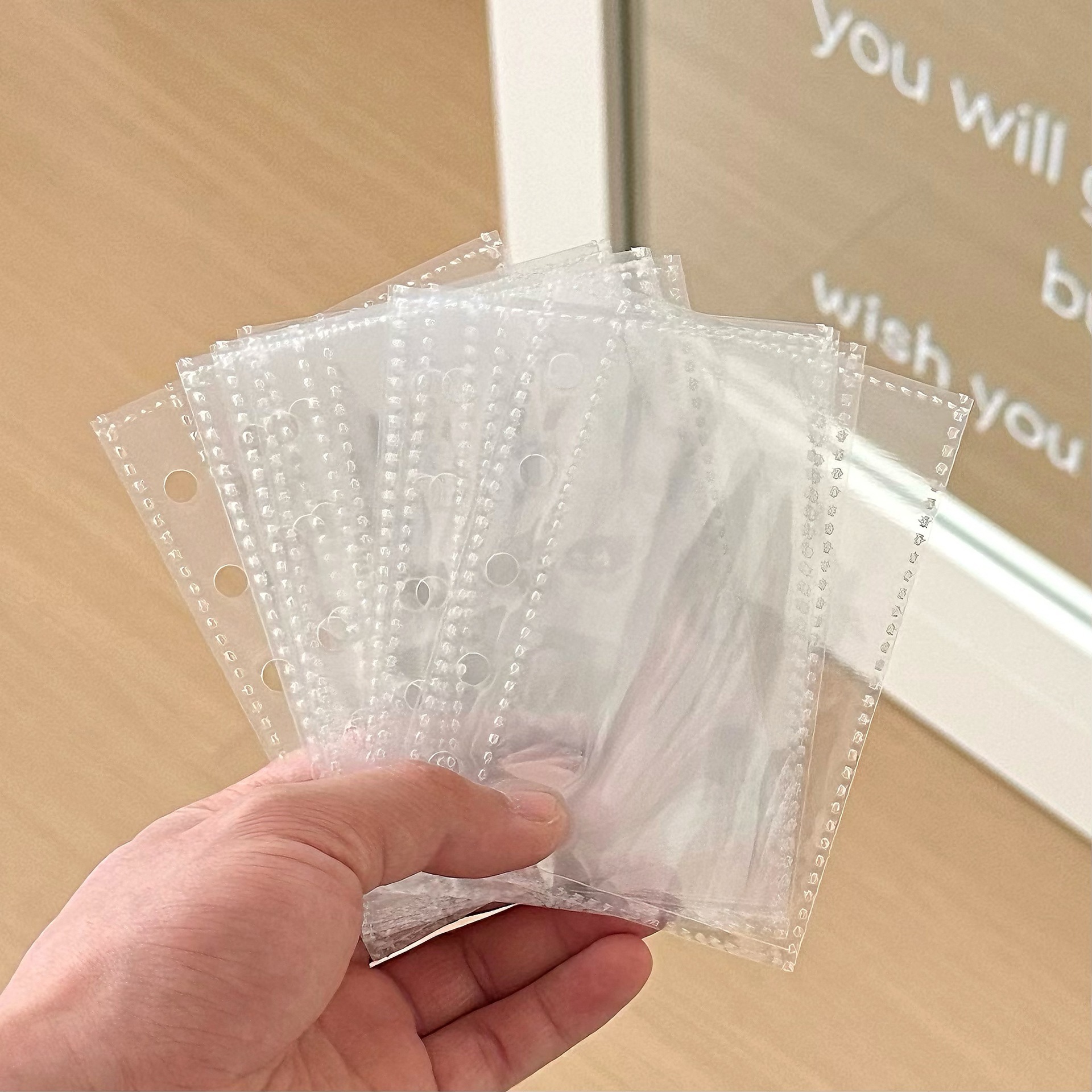 10 pochettes transparentes double face M5 (10 feuilles)-blanc