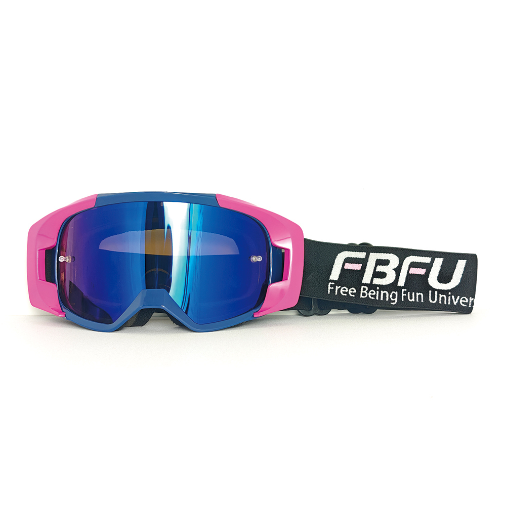 Lunettes bleues à monture bleue rose