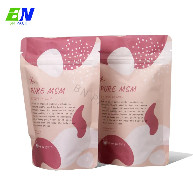 Tùy Chỉnh Đứng Lên Nâu Giấy Kraft Sri Lanka Matcha Trà Lá Bao Bì Túi