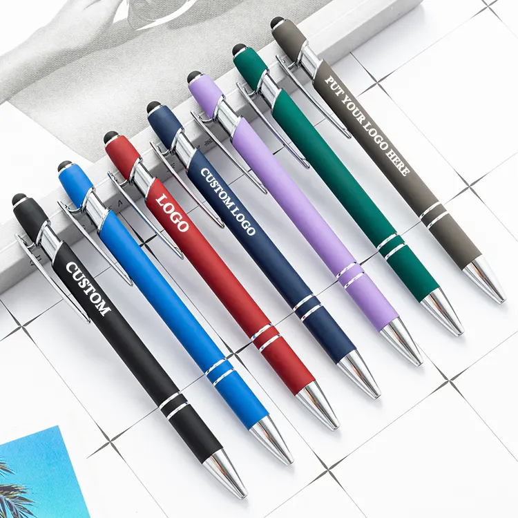 Bolígrafo multifuncional con logotipo personalizado, Bolígrafo De Metal de lujo, promocional, colorido, metálico