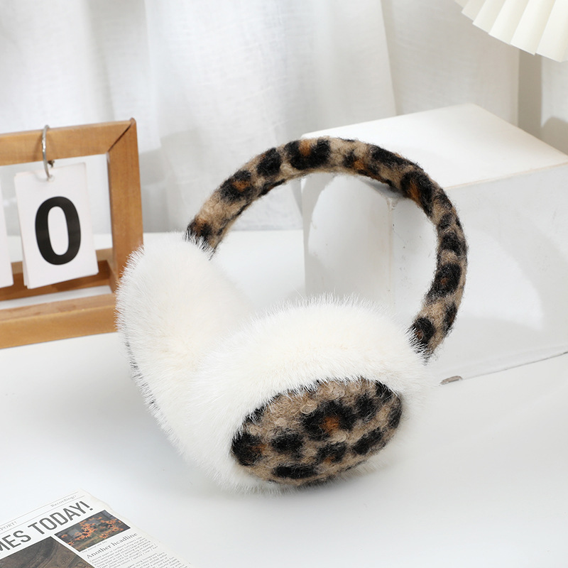 Multicolor camouflage mink velvet folding earmuffs-white