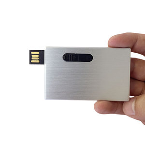 定制标志金属卡u盘1GB-32GB铝制名片笔驱动器，带推拉式记忆棒新产品 - Product Image 3