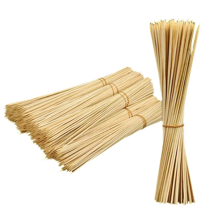 Newell 100% Biodegradável atacado a granel Descartável Natural De Bambu De Madeira Bbq Espetos Sticks marshmallow vara