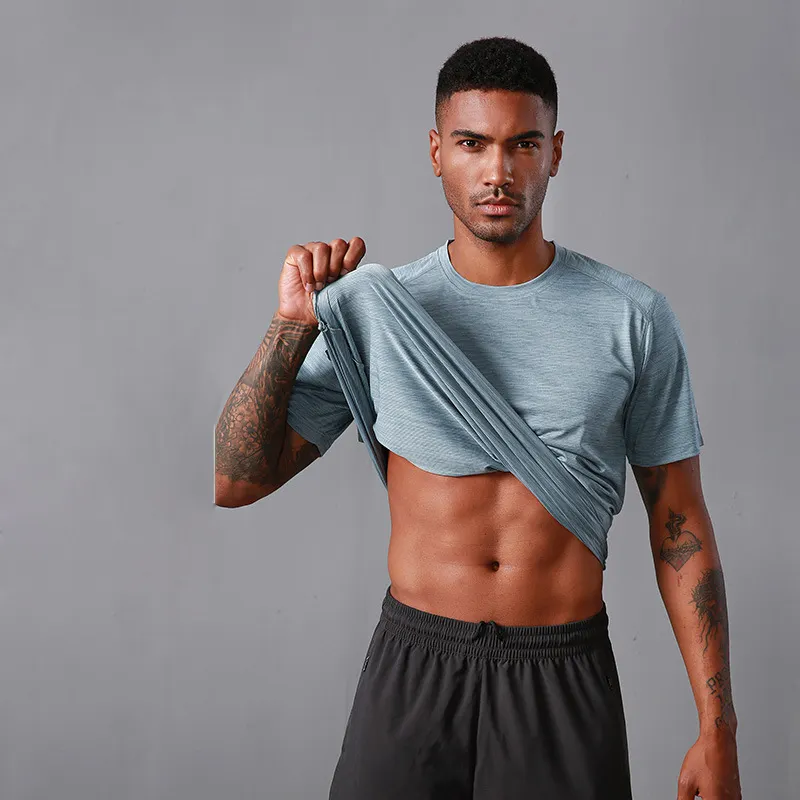 Magliette vuote personalizzate semplici di alta qualità abbigliamento da uomo promozione all'ingrosso tessuti in poliestere da palestra per magliette sportive