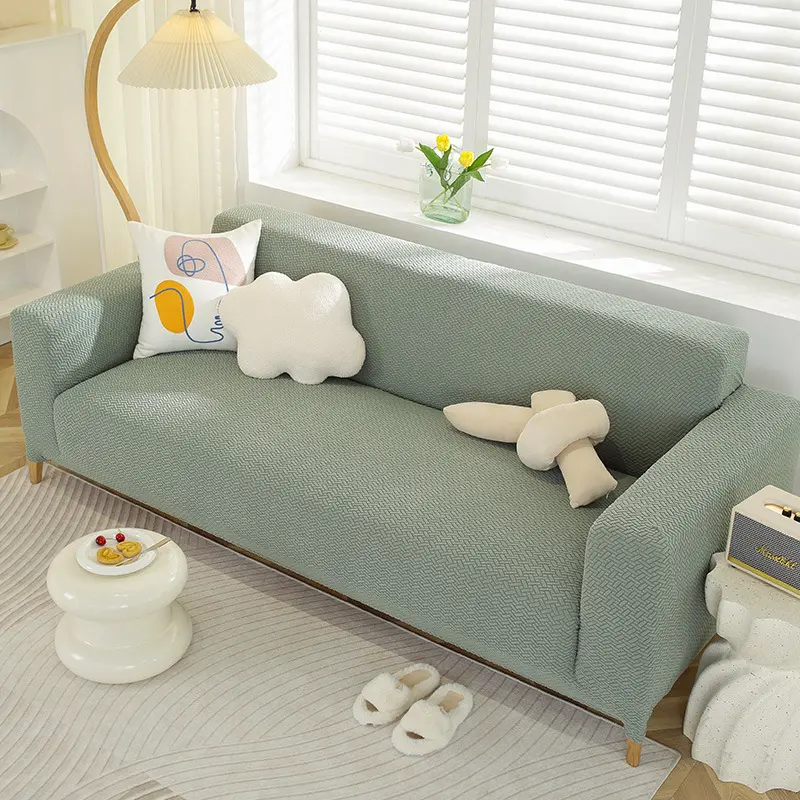 Домашняя текстильная 3D жаккардовая бархатная флисовая вязаная эластичная накладка на диван