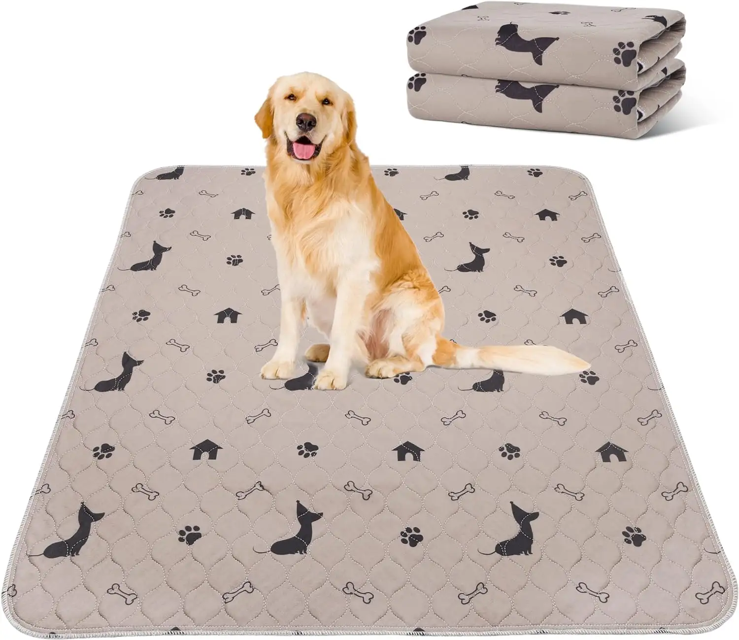 Almohadillas reutilizables para cachorros, alfombrilla impermeable antideslizante para mascotas, absorbente