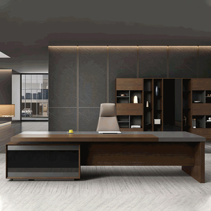 Moderno elegante grande tavolo da ufficio in legno semplice scrivania del Computer per capo/presidente/CEO Design modulare ultimo ufficio moderno - Product Image 4