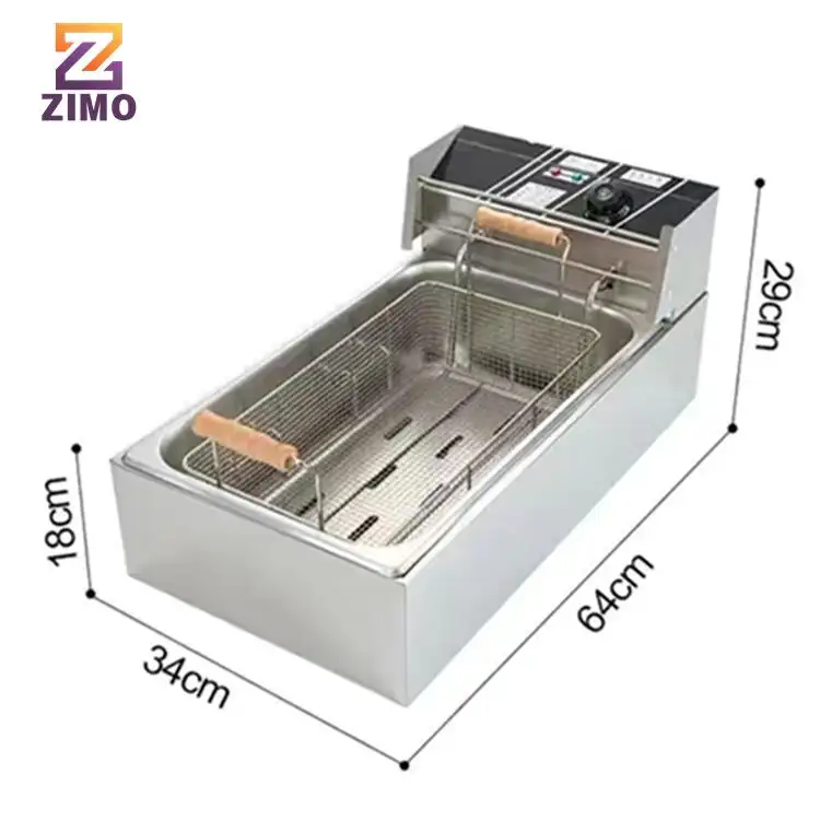 Doppia vasca in acciaio inox due cestini friggitrice attrezzatura commerciale elettrica patatine fritte friggitrice/friggitrice per Gas