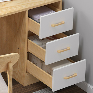 Mesa de escritorio para ordenador, estantería de escritorio con combinación, escritorio de escritura, minimalista, moderna - Product Image 4