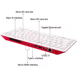 <strong>Raspberry</strong> <strong>Pi</strong> 400 Complete Kit 64 Bit Quad Core Processor Dual-display Output 4K Video Playback US <strong>Keyboard</strong> Personal Computer Kit