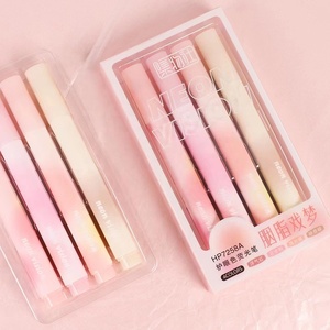 炫目软头荧光笔大容量创意彩色标记键手册塑料荧光笔套装4件 - Product Image 5