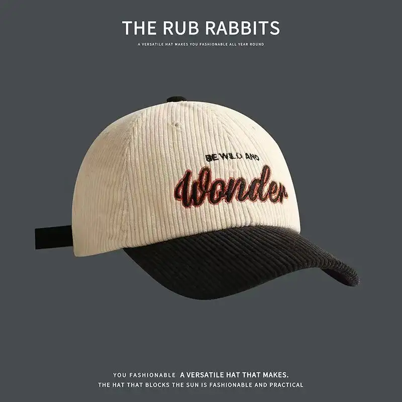 כובע בייסבול קורדרוי 6 פאנלים באיכות גבוהה לשני המינים סיטונאי עיצוב לוגו רקום מותאם אישית בסגנון היפ הופ לדיג