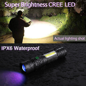 Campione gratuito 7 modalità multifunzione magnete impermeabile zoomabile leggero torcia Cob torcia ricaricabile torcia Uv a Led - Product Image 6