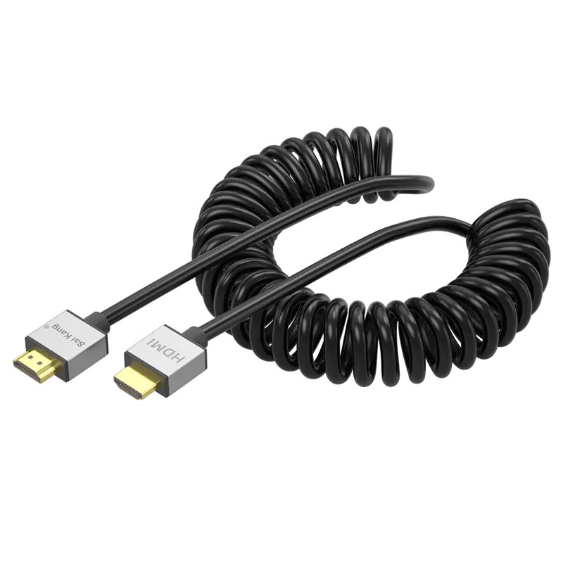 High Speed Flexible Coiled Cable Spring Hdmi to Hdmi Spring Cable For Laptop Desktop Game Consoles To Tv Hdtv Wire