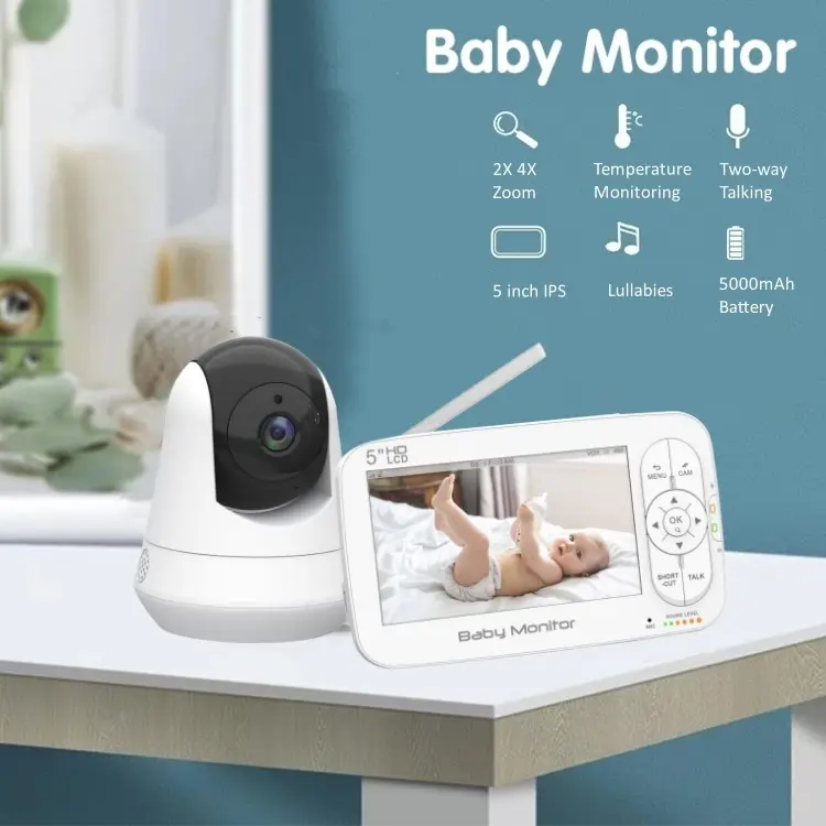 Nuovo Design VOX modalità pianto nanne di rilevamento bidirezionale Audio Baby Phone 2.4G 1000ft Wireless Video Baby Monitor con schermo
