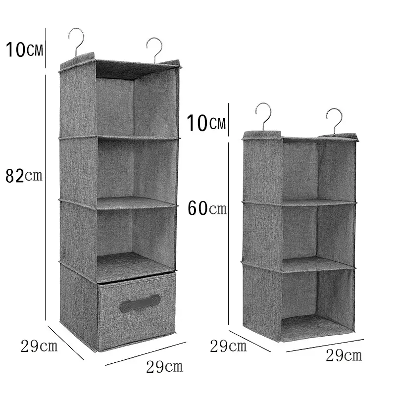 Estantes colgantes plegables para armario, cajones dividibles, organizadores para ropa, 3 estantes