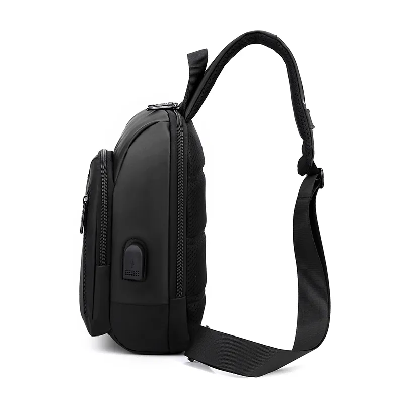 Toptan yeni moda ön göğüs çanta PU deri su geçirmez büyük kapasiteli seyahat tek kollu çanta erkekler Crossbody sırt çantası