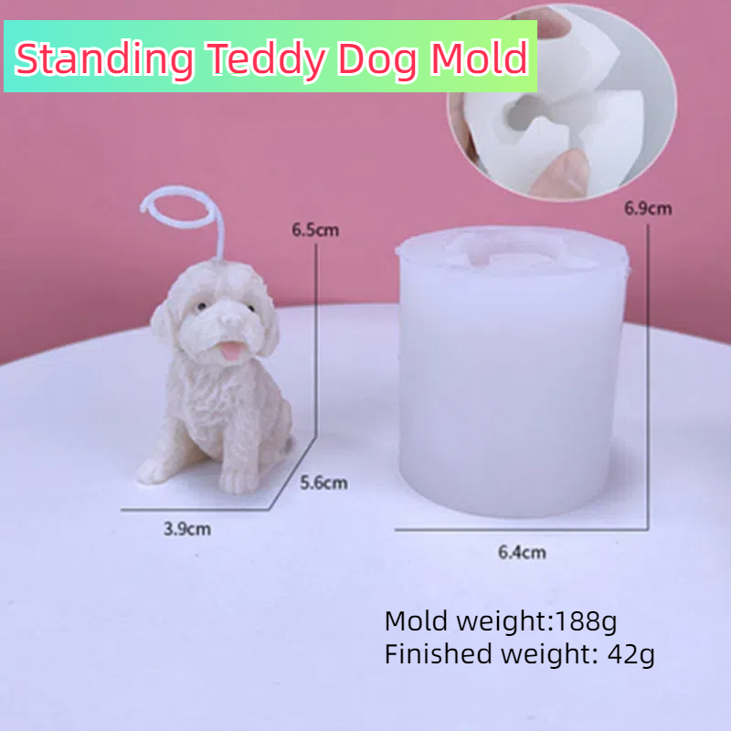Moule à chien en peluche debout