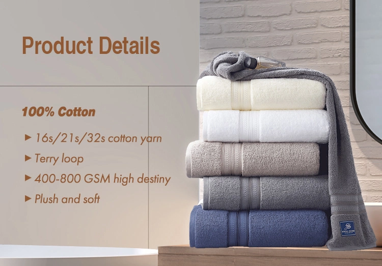 High Quality Custom Logo Printed Organic 100 Cotton White Hilton Bathroom Hotel Towel Sets Luxury Hotel Hand Face Bath towel