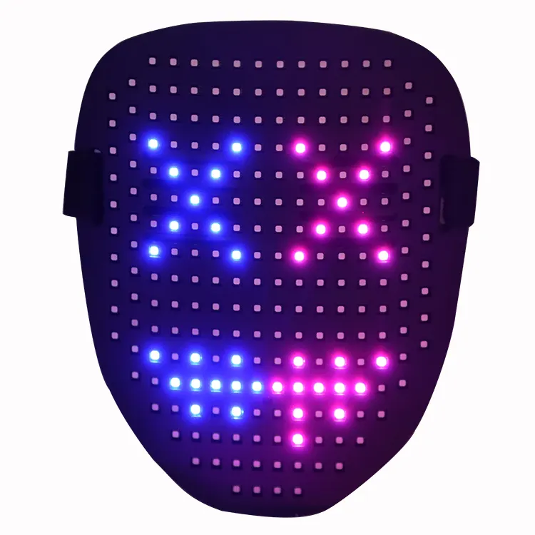 50 Bild Designs ändern LED Cosplay Party Maske App-Steuerungs programm Leuchten Shining Led Vollfarb masken Halloween DJ Party