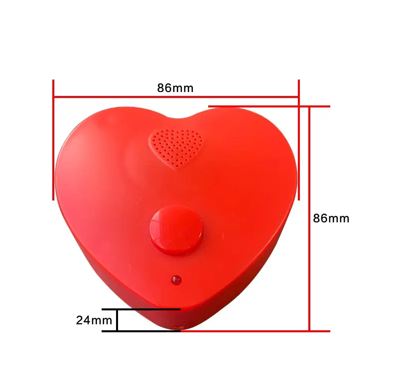 Módulo de grabación en tiempo Real en forma de corazón, caja de sonido de música, módulo de grabación de voz personalizado para juguete de peluche y regalo DIY