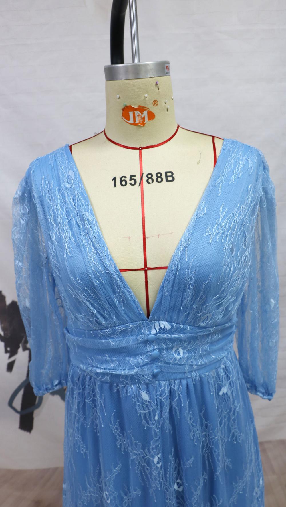 New Model Party Dress Plus Size Plus Size with Glitter Fabric Plus Size Blue Color Evening Dress