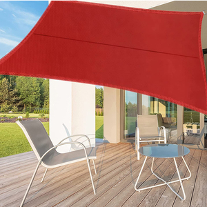Rotes wasserdichtes poly schatten segel schweres quadratisches sonnenschirm segel dreieck hdpe kommerzielles sonnenschutz segel