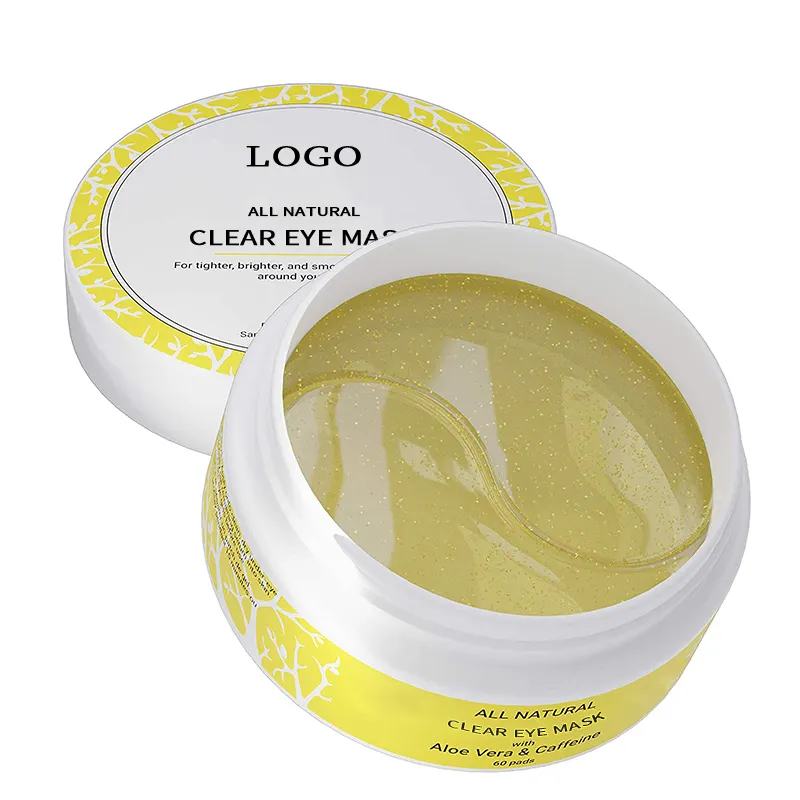 Máscara de Ojos de colágeno de etiqueta privada Sulfato-Fre Antiarrugas Iluminador y cafeína orgánica Aloe Vera Máscara de ojos para dormir personalizada