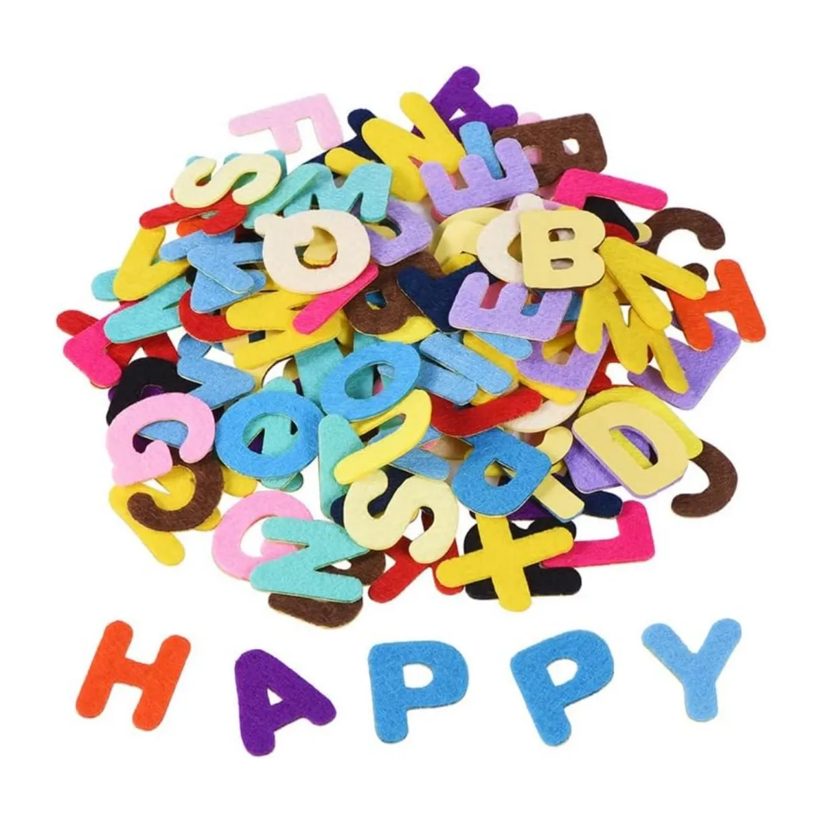 모듬 색상 펠트 알파벳 문자 스티커 어린이를위한 자체 접착 3D 알파벳 조각인지 교육 장난감 DIY 공예